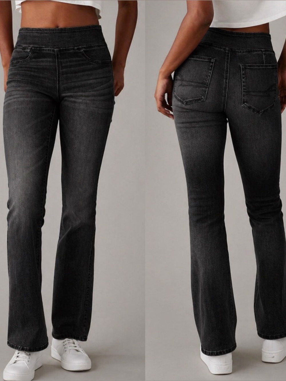 American Eagle Outfitters Black High-Rise Flare Jeans